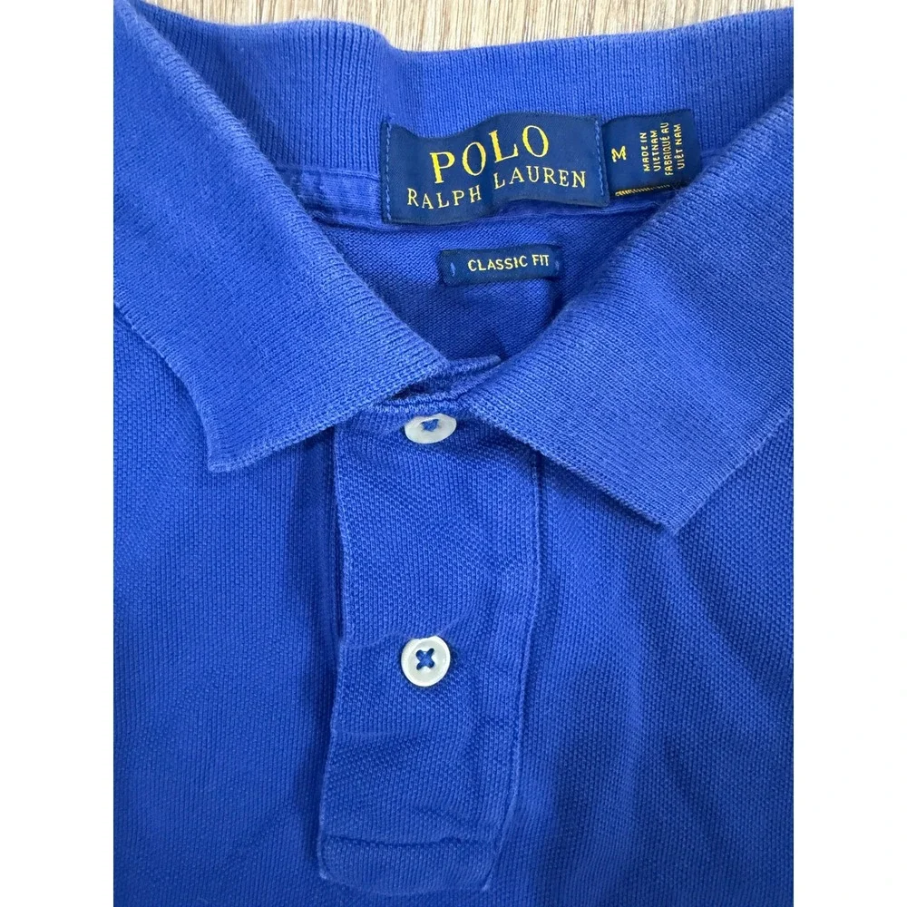 Polo Ralph Lauren Classic Fit Cotton Mesh Polo Shirt Mens M Royal Blue Preppy